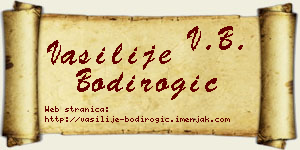 Vasilije Bodirogić vizit kartica